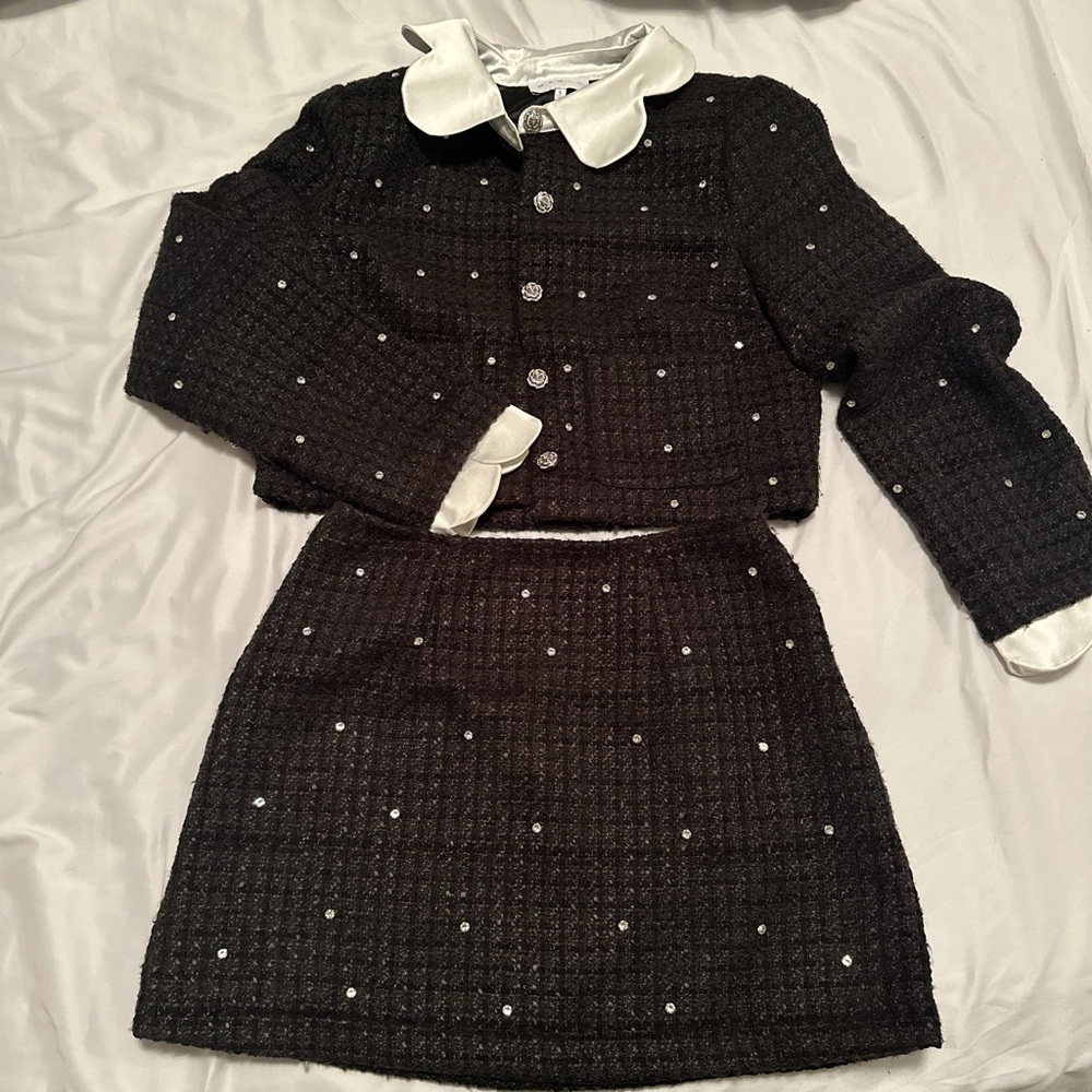 Beautiful Knitted Two Piece Beaded Outfit